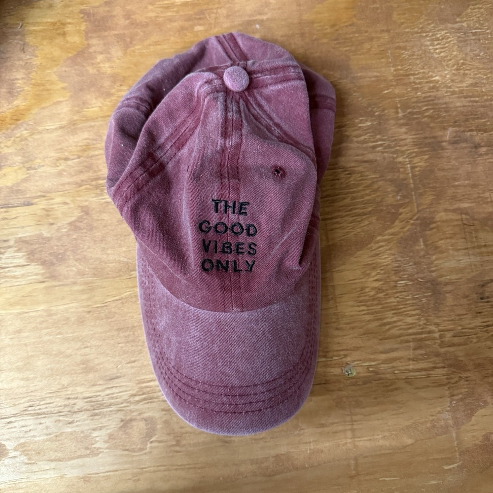 Good Vibes Only Slight Distressed Baseball Hat